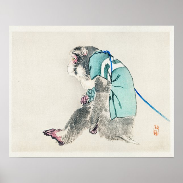 Monkey by Kōno Bairei (1844-1895) Poster (Framsidan)