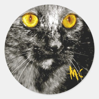 Monkey Cat Stickers Runt Klistermärke