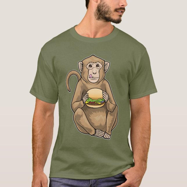 Monkey Cheeseburger T Shirt (Framsida)
