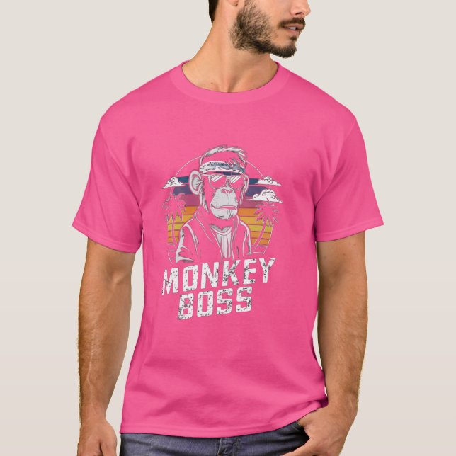 Monkey Chef Coola Retro Handflatan Beach T Shirt (Framsida)