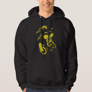 Monkey Chimp med solglasögon och hörlurar 2 Hoodie