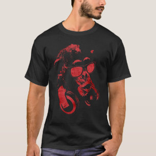Monkey Chimp med solglasögon och hörlurar 5 T Shirt