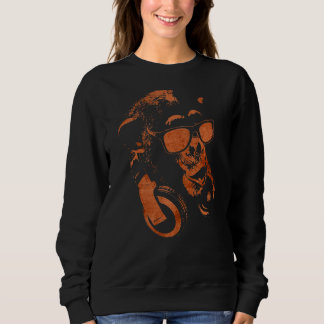 Monkey Chimp med solglasögon och hörlurar T Shirt