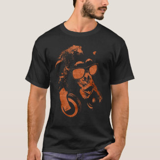 Monkey Chimp med solglasögon och hörlurar T Shirt