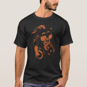 Monkey Chimp med solglasögon och hörlurar T Shirt