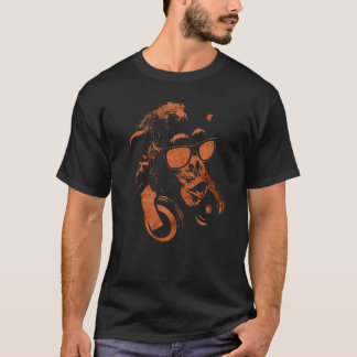 Monkey Chimp med solglasögon och hörlurar T Shirt