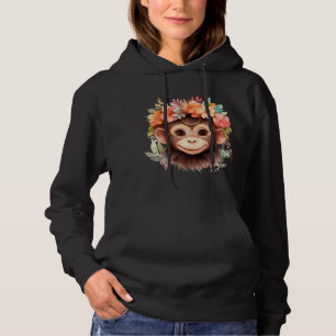 Monkey Chimpanzee Jungle Animal Boho Blommigt Ape  T Shirt