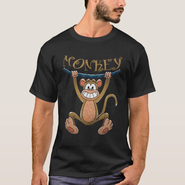 Monkey Chimpanzee Zoo Animal Cute Monkey T Shirt (Framsida)