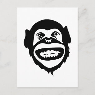 Monkey chimpanzess-leende vykort