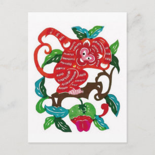 Monkey-Chinese Zodiac-tecken Vykort