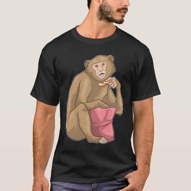 Monkey Chip Bag Chip T Shirt (Framsida)
