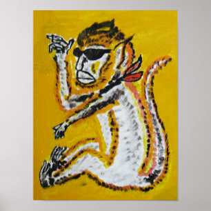 Monkey Circus Art Poster