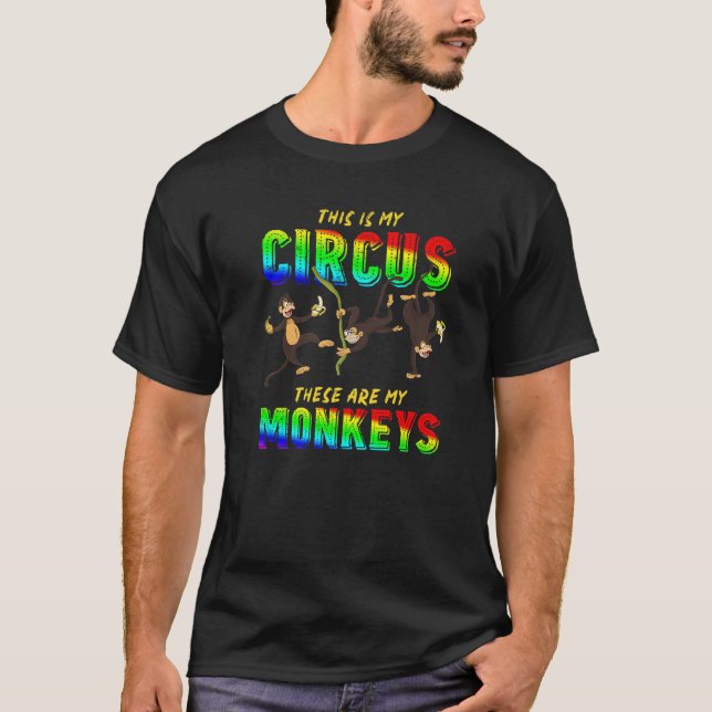 Monkey Circus Zoo Animal Chimpanzant Monkey T Shirt (Framsida)