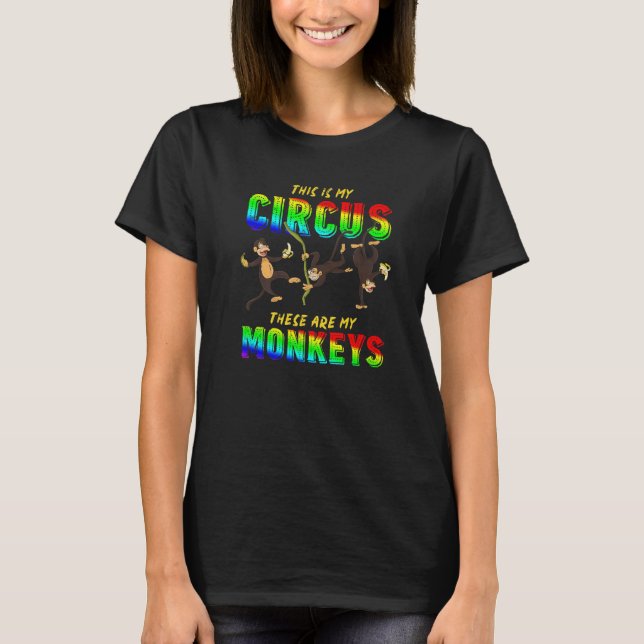 Monkey Circus Zoo Animal Chimpanzant Monkey T Shirt (Framsida)