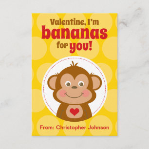 Monkey Classroom Valentine Card-för barn Inbjudningar