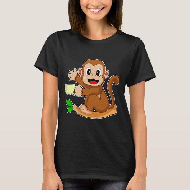Monkey Coffee Kopp T Shirt (Framsida)