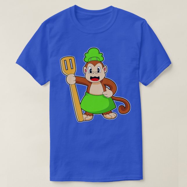 Monkey Cook Spatula T Shirt (Design framsida)