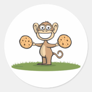 Monkey Cookies Runt Klistermärke