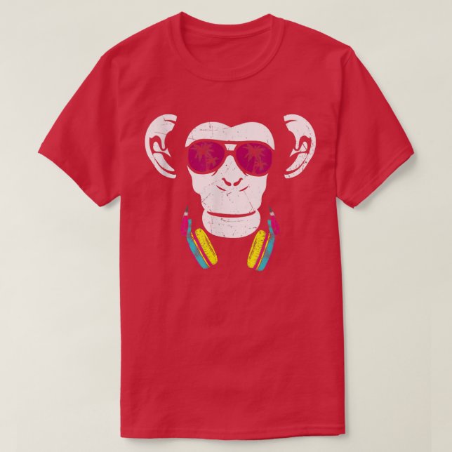 Monkey Cooler Monkey DJ Headphones Going Out Fun P T Shirt (Design framsida)