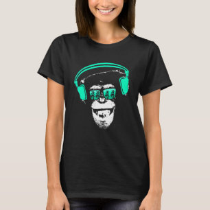 Monkey Cooler Monkey DJ-hörlurar Idea Party Mus T Shirt