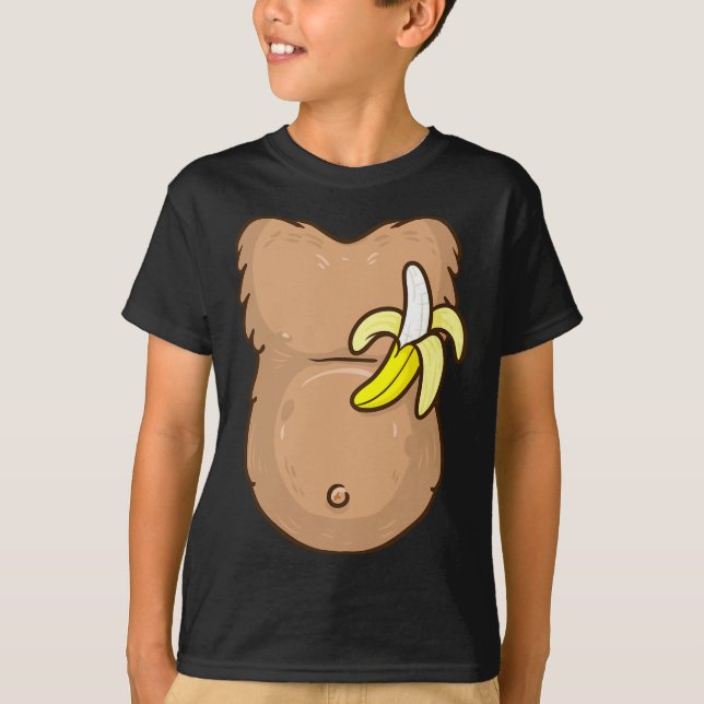 Monkey Costume För barn Monkey Halloween Costume T Shirt (Framsida)