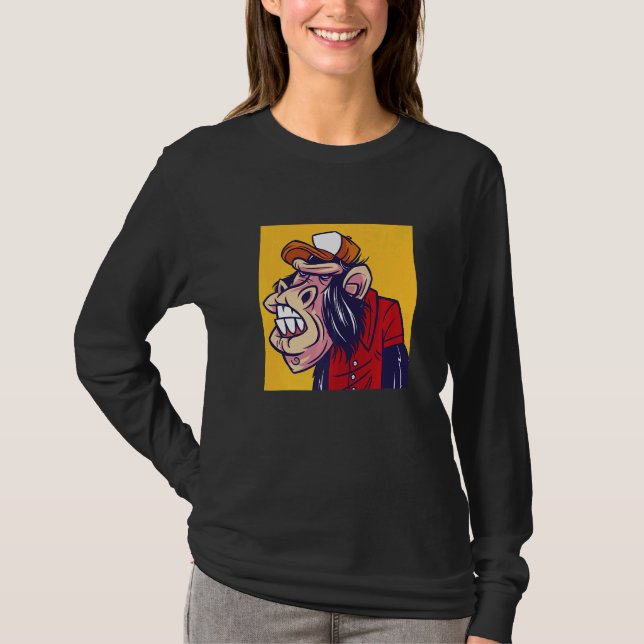 Monkey Cuts Grimasse Coola Monkey T Shirt (Framsida)