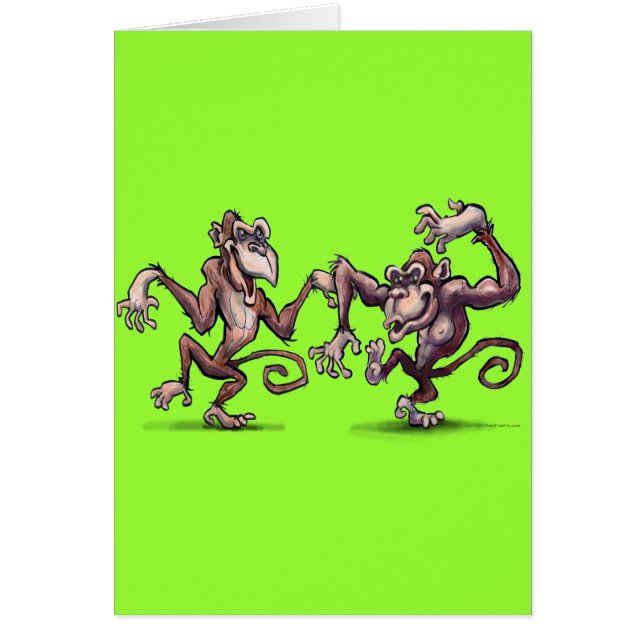 Monkey Dance Hälsningskort (Framsidan)