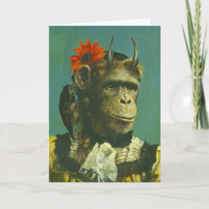 Monkey Demon Hälsning-kort Kort