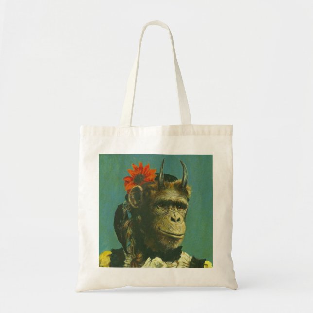 Monkey Demon Tote Bag Tygkasse (Framsidan)