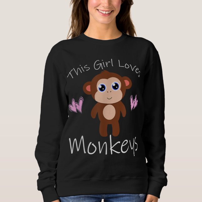 Monkey DENGIRL KÄRLEK MONKEYS Cute Gift T Shirt (Framsida)