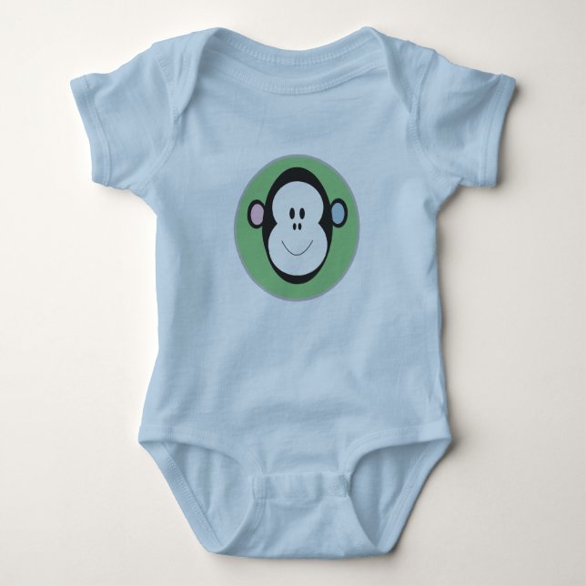 Monkey Design Baby Bodykostym T Shirt (Framsida)