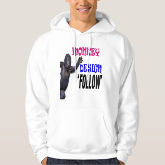 Monkey-design - följ hoodie