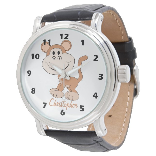 Monkey Design Personalised Armbandsur (Vinklad)