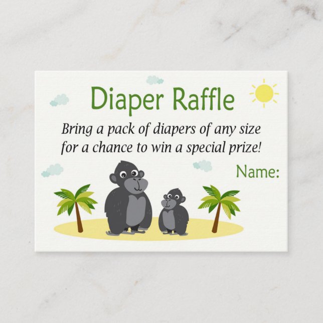 Monkey Diaper Raffle Biljett (Framsida)