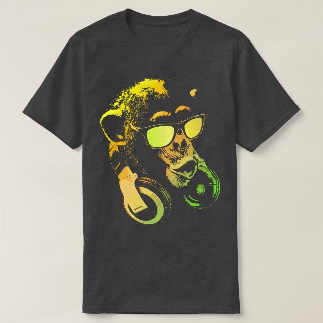 Monkey DJ Gult T Shirt (Design framsida)