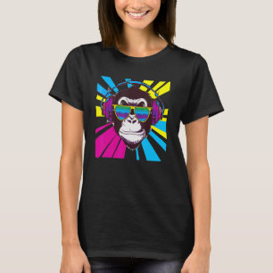 Monkey DJ med hörlurar och solglasögon T Shirt