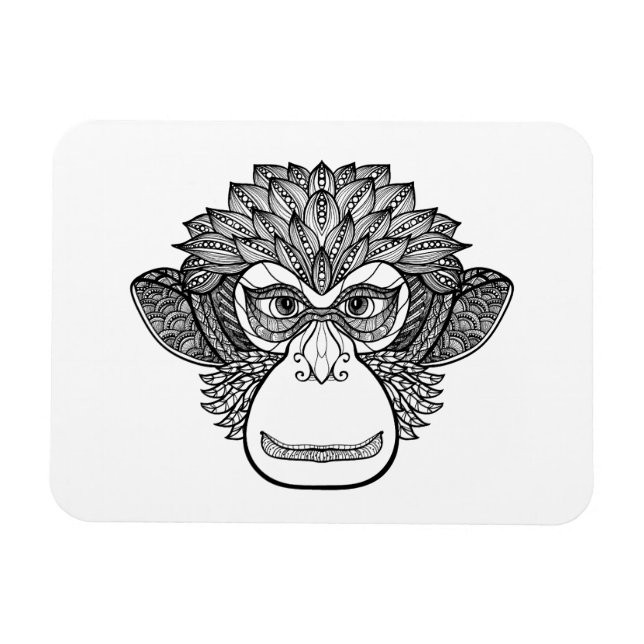 Monkey Doodle Ansikte Magnet (Horisontell)