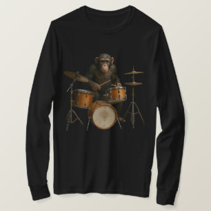 Monkey Drummer Mönster Shirt T