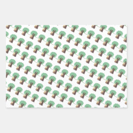 Monkey Eats Banana Wrapping Papper Flat Lakan