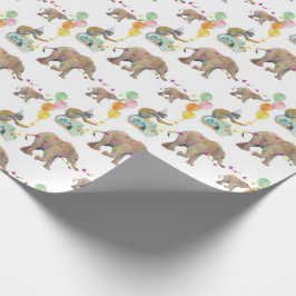 Monkey Elephant Balloon Party Birthday Gift Wrap Presentpapper