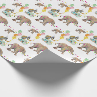 Monkey Elephant Balloon Party Birthday Gift Wrap Presentpapper