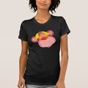 Monkey eller Chimpanzee Ansikte Tecknad Tee Shirt