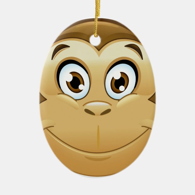 monkey emoji julgransprydnad keramik (Framsidan)