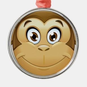 monkey emoji julgransprydnad metall