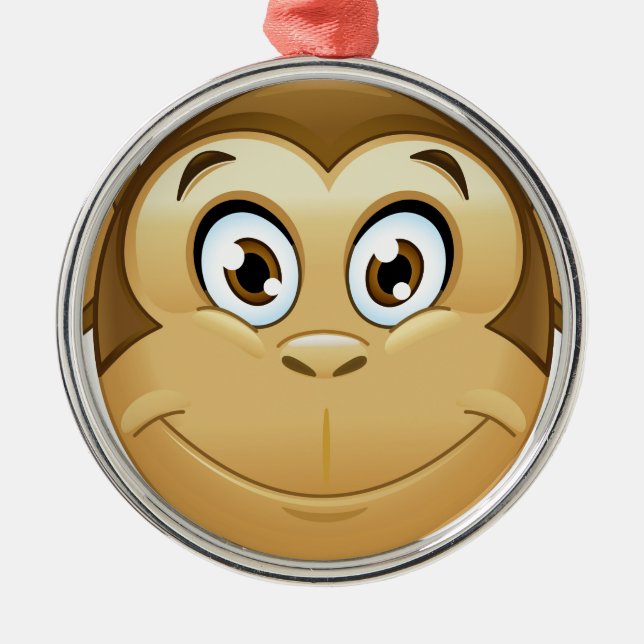 monkey emoji julgransprydnad metall (Framsidan)