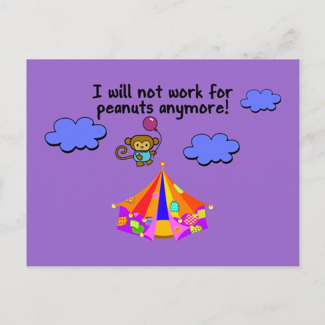 Monkey Escapes Circus Vykort (Framsida)