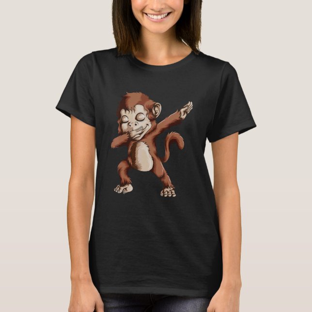 Monkey Fan Monkey  Monkey Dabbing Kids T Shirt (Framsida)