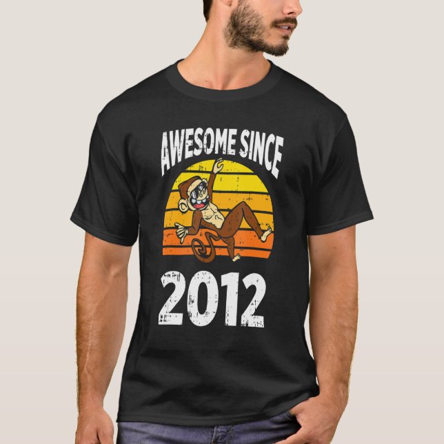 Monkey Fantastisk sedan 2012 10:e födelsedagen 10  T Shirt (Framsida)