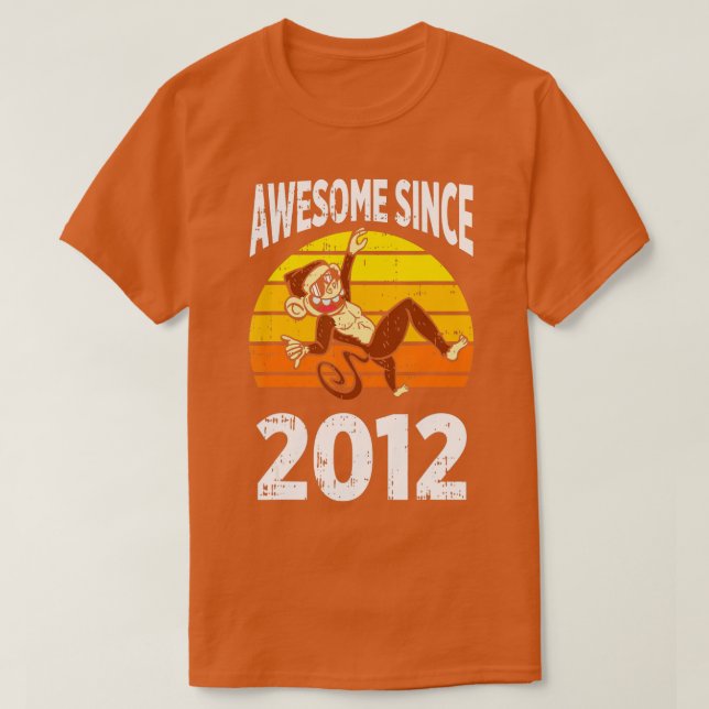 Monkey Fantastisk sedan 2012 10:e födelsedagen 10  T Shirt (Design framsida)