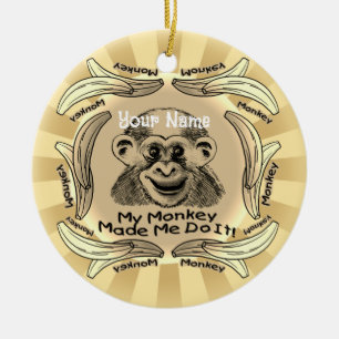 Monkey fick mig att göra det julgransprydnad keramik
